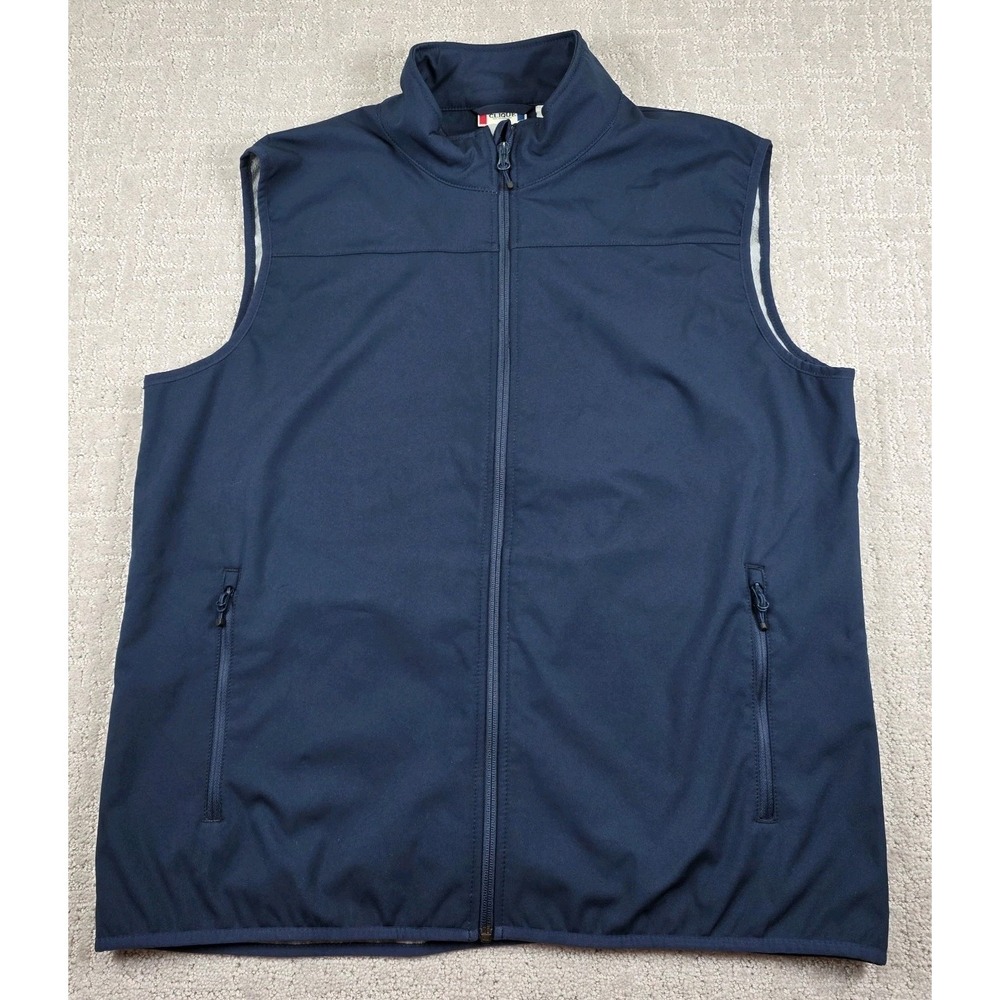 Clique Trail Softshell‎ Navy Blue Fleece Lined Full Zip Vest Mens Sz XL Pockets